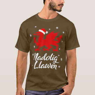 T-shirt Nadolig Llawen Pays de Galles Welsh Cymru Joyeux N
