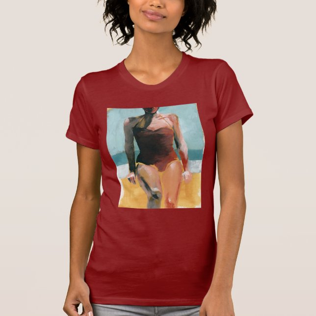 T-shirt Nage vintage - maillot de bain rouge (Devant)
