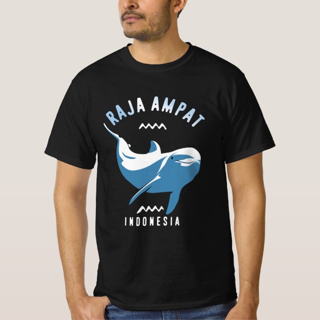 T-shirt Nager avec des dauphins à Raja Ampat (Devant)