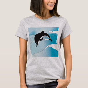 T-shirt Nager Avec Les Dauphins