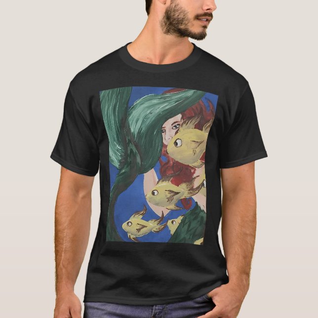 T-shirt Nager avec les poissons (Devant)