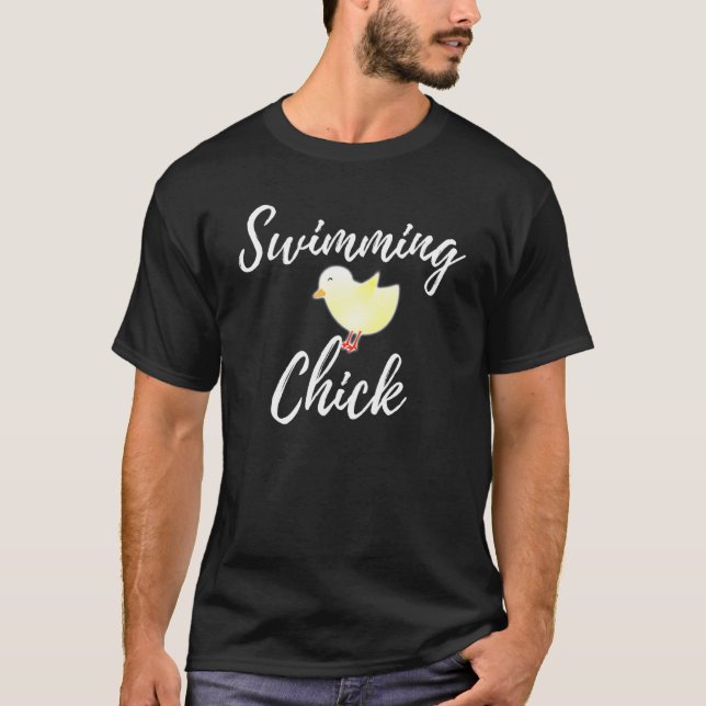 T-shirt Nager Chick Nager Louveur de poulet (Devant)