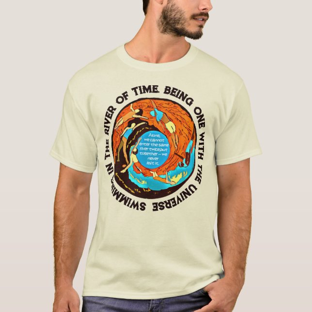 T-shirt Nager dans la rivière du temps Philosophique (Devant)