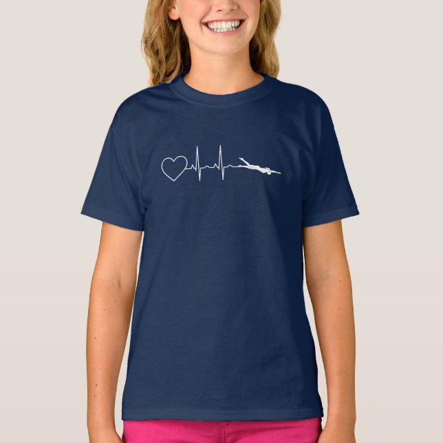 T-shirt Nager - Rythme cardiaque de natation (Devant)