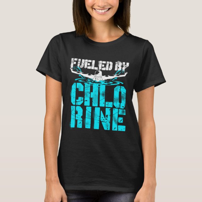T-shirt Nageur alimenté par le chlore Piscine (Devant)