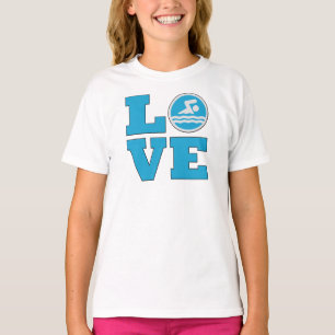 T-shirt Nageur concurrentiel d'AMOUR de bain ou natation