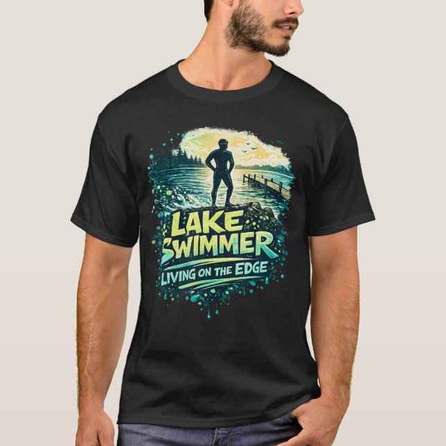 T-shirt Nageur de lac vivant sur le (Devant)