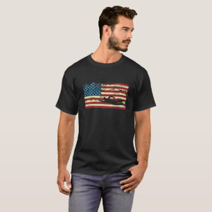T-shirt Nageur de natation de drapeau américain des