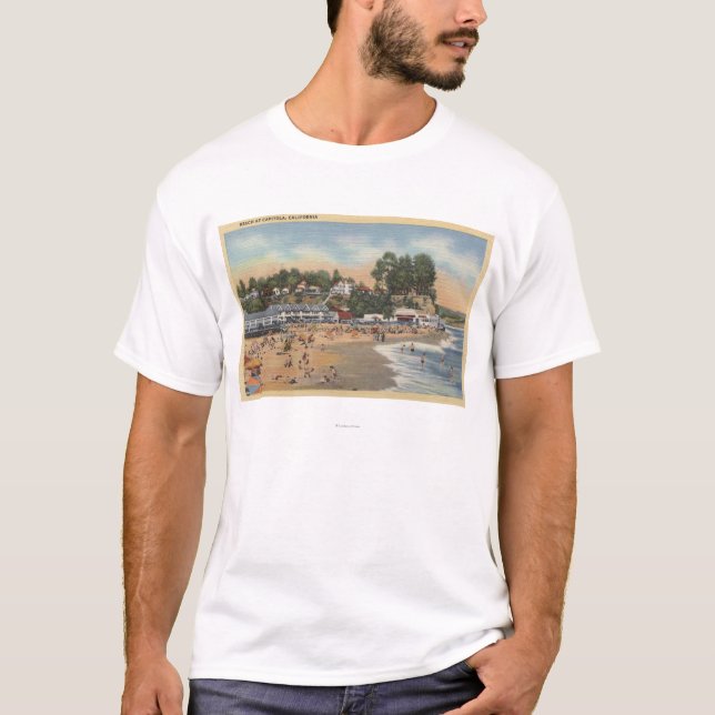 T-shirt Nageurs et Sunbathers sur la plage (Devant)