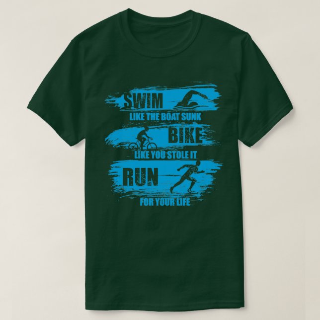 T-shirt Nagez Comme Le Bateau Sunk Vélo Comme Vous L'Avez  (Design devant)