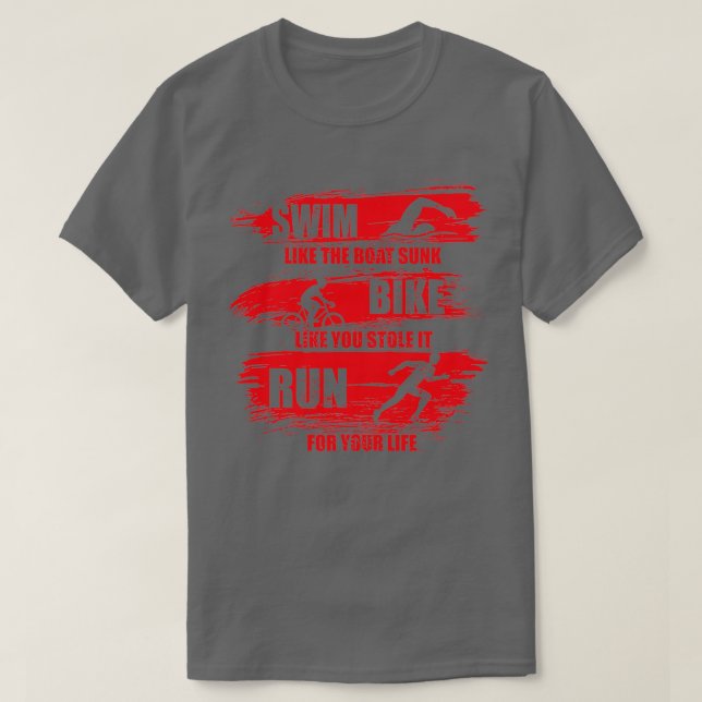 T-shirt Nagez Comme Le Bateau Sunk Vélo Comme Vous L'Avez  (Design devant)