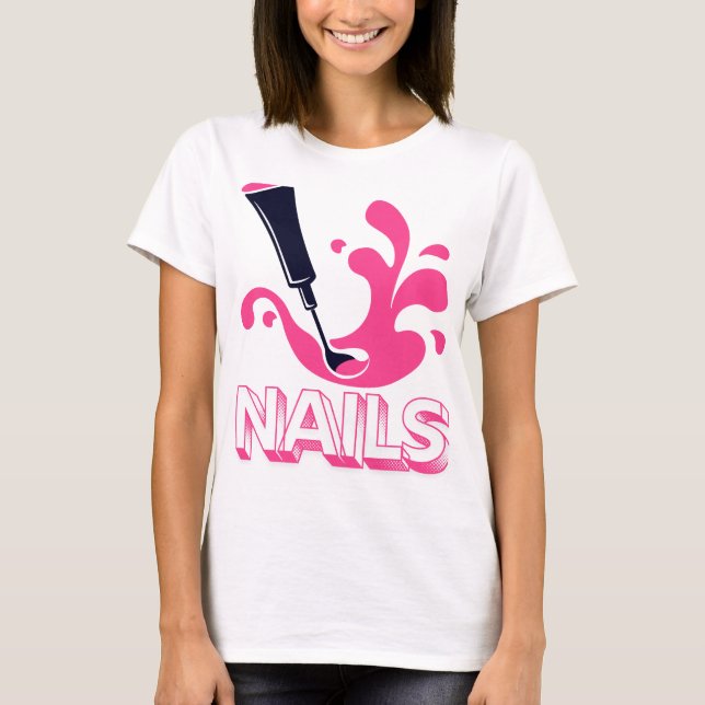 T-shirt Nail Art Enthusiast Tee – Bold Manicure Graphic  (Devant)