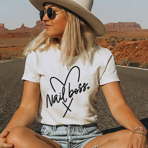 T-shirt Nail Boss Tech Shirt Nail Tech Cadeau