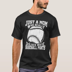T-shirt N'aime pas le baseball blanc Pantalon Maman Softba