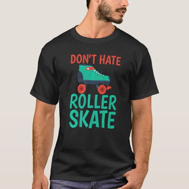 T-shirt N'aime pas le roller skate roller skating   (Devant)