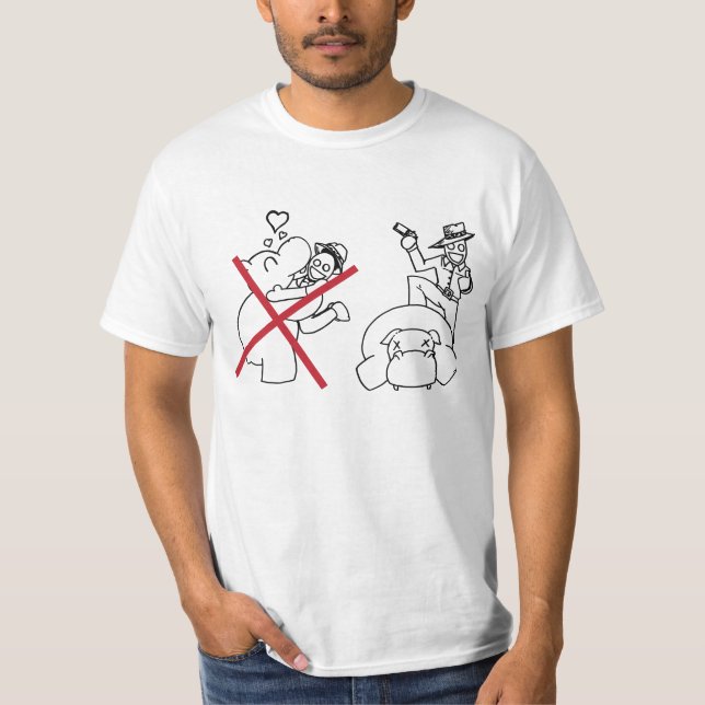 T-shirt N'aimez pas l'hippopotame (Devant)