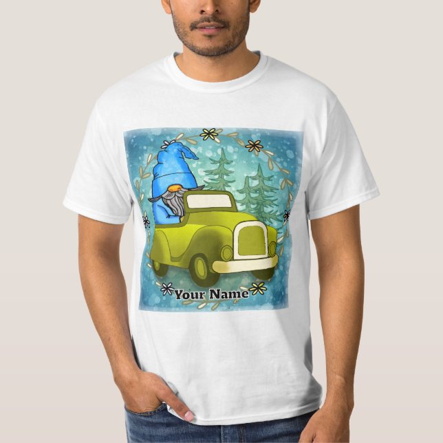 T-shirt Nain conduisant une voiture (Devant)
