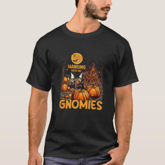 T-shirt Nain de squelette drôle Halloween suspendu avec mo