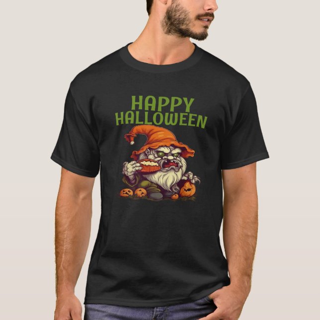 T-shirt Nain zombie effrayant amusant mangeant des nains d (Devant)