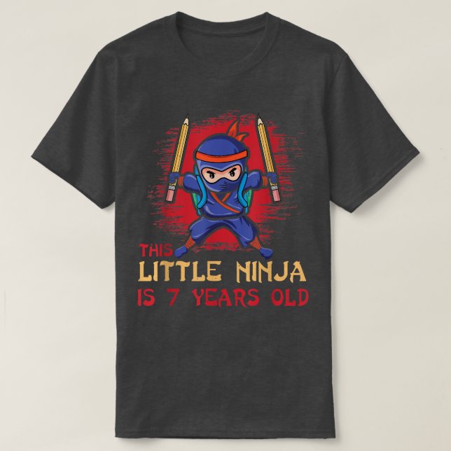 T-shirt Naissance Âge 7 Ans Samouraï Japon Japonais  (Design devant)
