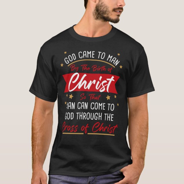 T-shirt Naissance et Croix de Jésus Christ : Foi de Noël  (Devant)