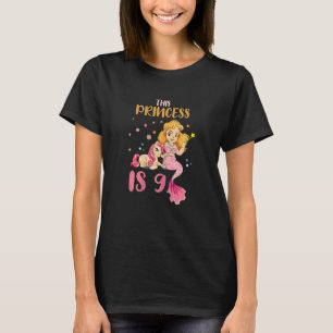 T-shirt Naissance Magique Née Âge 9 Ans Jolie Sirène
