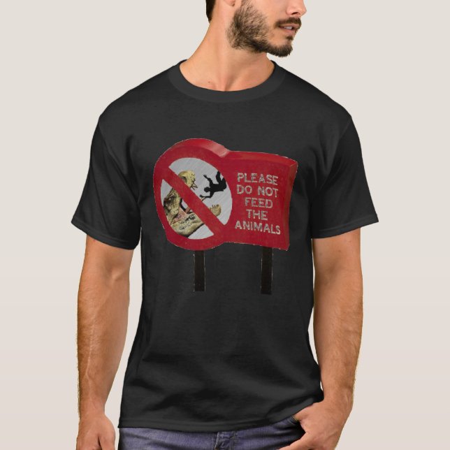 T-shirt N'alimentez pas le dinosaure (Devant)