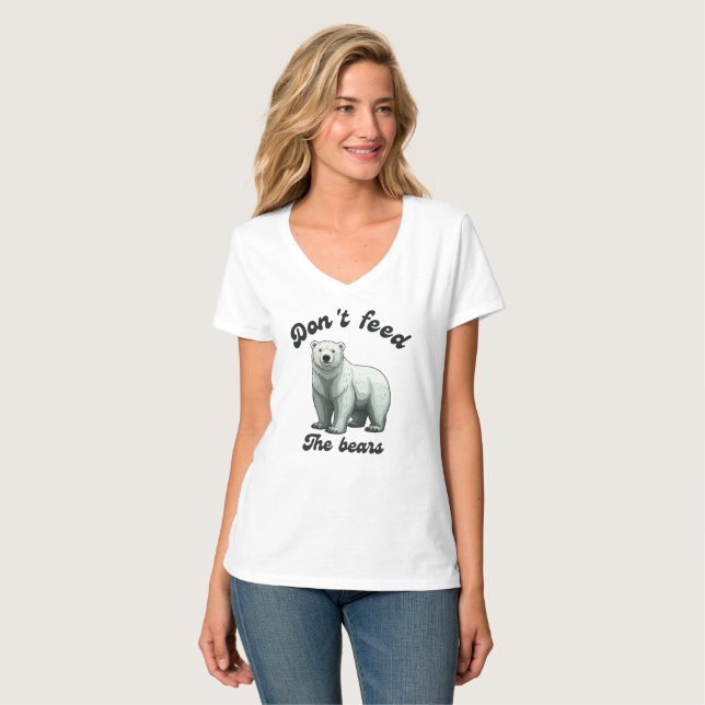 T-shirt N'alimentez pas les ours (Devant entier)