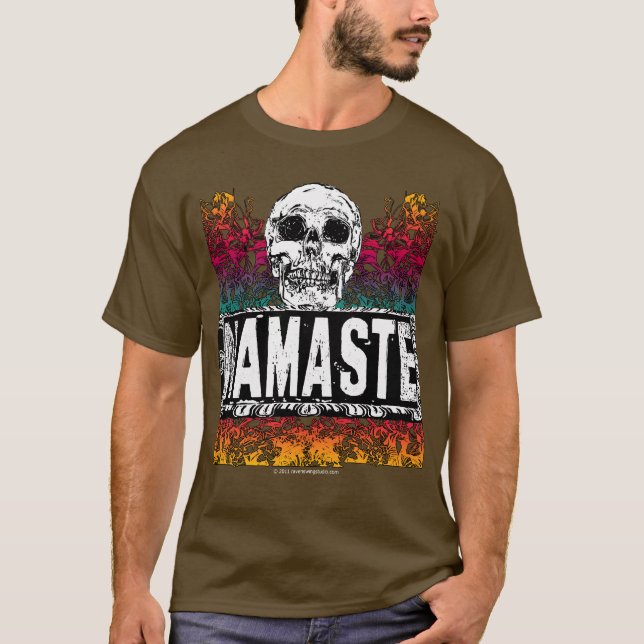 T-shirt Namaste avec le crâne (Devant)
