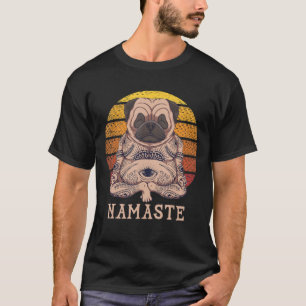 T-shirt Namaste Carlin Chien Vintage Yoga Pose Facile Thèm