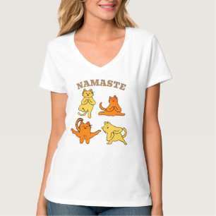 T-shirt Namaste Chats Chemise - Drôle Chat Yoga Femme Tee