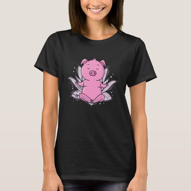 T-shirt Namaste Cochon Méditant (Devant)