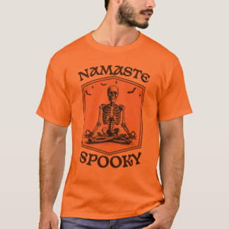 T-shirt Namaste Éffrayant Funny Skeleton Yoga Halloween