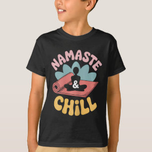 T-shirt Namaste Et Chill Yoga Méditation Rétro Relaxer Ten