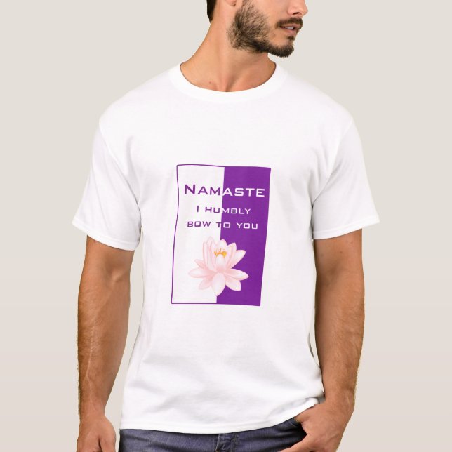 T-shirt Namaste - Je vous salue humblement (violet) (Devant)