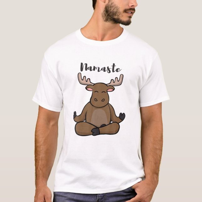 T-shirt Namaste Moose Lotus Yoga Pose Pour Professeur De Y (Devant)