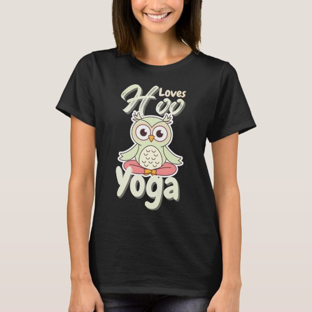 T-shirt namaste owl dans une séance de méditation faisant  (Devant)