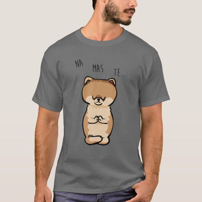 T-shirt Namaste Pomeranian (Devant)