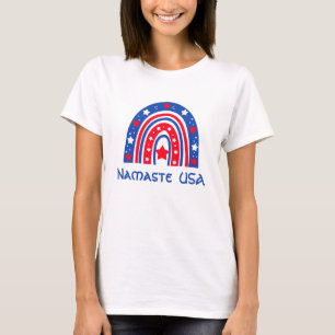 T-shirt Namaste USA Patriotic Rainbow