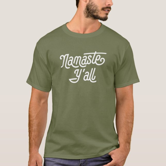T-shirt Namaste Y'all Drôle Typographie Sud Yoga Huit (Devant)