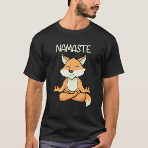 T-shirt Namaste Yoga Funny Fox méditation Exercice Animal