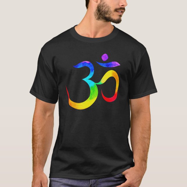 T-shirt Namaste Yoga Symbol Rainbow (Devant)