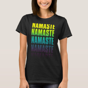 T-shirt Namaste Yoga Zen Meditation Halftone Fondu Graph