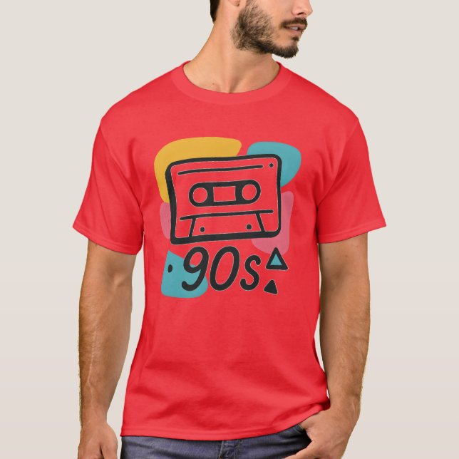 T-shirt Name Colorful 90s Cassetteape Design retro (Devant)