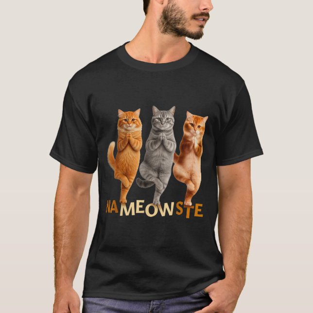 T-shirt Nameowste Yoga Cat  (Devant)