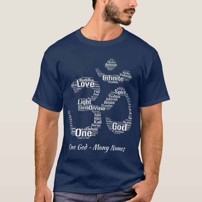 T-shirt Names of God in Om Symbole Yoga Inspecred Aum (Devant)
