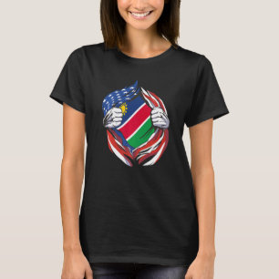 T-shirt Namibie Drapeau Américain Fier de Mon Patrimoine N