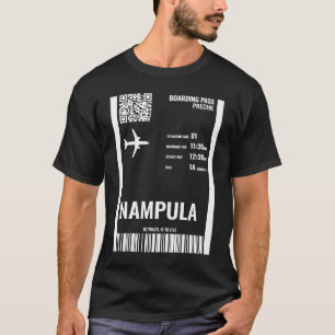 T-shirt Nampula Mozambique Boarding Pass Airline Ticket Tr