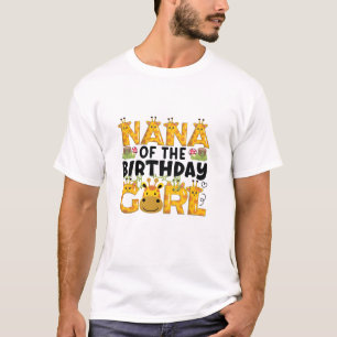 T-shirt Nana 1er Anniversaire Girl Giraffe Theme Party Zoo