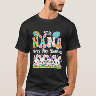 T-shirt Nana aime les lapins de Pâques groupe lapins nœud